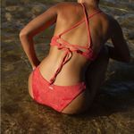Berlook Red Jacquard Bikini Bottom ONLY 68 Pink Size M Photo 2