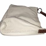 Lucky Brand  Cream Leather Hobo Bucket Shoulder Bag Purse Photo 4