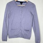 Talbots  Womens Petite‎ Small Cardigan Pima Purple Button Up Pastel Academia Photo 1