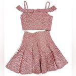 Few Moda NY Floral Two-Piece Pleated Skirt Set in Pink Size Small NYT Photo 1