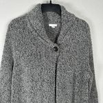 Pure J Jill Sweater Womens Small Fuzzy Knit Duster Cardigan Shawl Snap Pockets Gray Photo 1