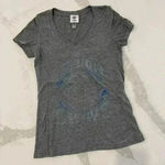 NFL Team Apparel Detroit Lions Gray Graphic V Neck Casual T Shirt Women’s Small Photo 0