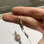 Women’s Green Natural Stone Pendant / Green Cord Costume Necklace Magnetic Clasp Photo 3