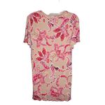 Susan Graver Weekend Printed Cozy Jersey Knit Top Sand/Pink Medium A378550 Photo 1