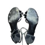 Prada Sandals Womens Size 35.5 Silver Strappy Jeweled Flower Ankle Strap Italy Photo 7