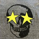 Chrldr Skull with Neon Yellow Stars Grey Tank Top Gray Size L Photo 4