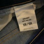 EXPRESS Dark Blue Straight Cropped Jeans Photo 5