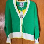 Kerri Rosenthal Women's Size M Green Sweater Sunshine Heart Button Up NWT Size M Photo 1