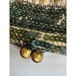 Vtg flapper style Made In Belgium crocheted sequin beaded kiss clasp formal bag Green Photo 3