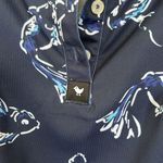 Navy Fish Print Bad Birdie Sleeveless Top. Size XS Blue Photo 1