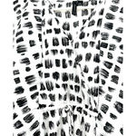 Sioni size Small short sleeve white black blouse laser cut detail‎ tie waist Photo 2