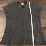 Goldie Charcoal Gray Metallic Tipped Ringer Tee Sz L Photo 9