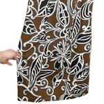 WD•NY NWT WD.NY Brown Black Leaf Scroll Print Embellished Neckline Sheath Dress Photo 12