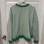 Z Supply  Green and white Striped Crew Neck Sweatshirt Photo 2
