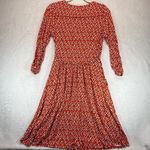 Maeve  Anthropologie Dress V Neck 3/4 Sleeve Diamond Print‎ Casual Medium Photo 7