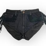 One Teaspoon VHTF: ☻︎ OOAK Vintage Western Suede Fringe Bandits Shorts ☻︎ Black Photo 4