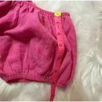 Princess Polly Hot Pink Off Shoulder Puff Sleeve Wrap Carrington Crop Top size 4 Photo 5