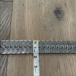 Vintage Silver Stretch Belt Metal Silver Rhinestone Flower Belt Buckle Size M/L Photo 7