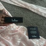 Lulus Picturesque Allure Blush Pink Jacquard Tie-Strap Maxi Dress SIZE M Photo 4