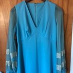 Vintage baby blue lace chiffon sleeves 60/70s maxi dress Size M Photo 5