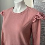 Bobeau  Women’s Eyelet Ruffle Sweatshirt Size S Photo 1