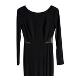 XScape Illusion Cutout Long Sleeve Black Gold Front Slit Evening Gown Size 4 Photo 4