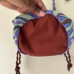 Free People  Purple and Green Beaded Bucket Bag OS Photo 4
