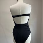 Aerie  Black Ribbed One Piece Swimsuit Strapless Cheeky Size XL Photo 3