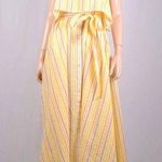 Lemlem  Zeritu Bahiri Yellow Striped Strapless Ruffle Maxi Dress Large New Photo 1