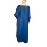 JC Penny VINTAGE JC PENNEY BLUE & ORANGE NYLON PARTIAL ZIPPER FRONT 1970'S LOUNGEWEAR (L) Photo 4