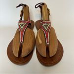 Madden Girl Steve Womens 8.5M Faux Leather Beaded Back strap Thong Sandals Boho Photo 7