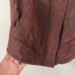Free People  Size 6 Red Distressed Faux Suede Leather Modo Zip Jacket Photo 2