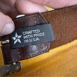 Brighton  brown vintage leather belt silver tone buckle Photo 4