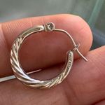 14k White Gold Twisted Hoops Photo 5