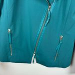 Lafayette 148 Womens Moto Jacket Blazer with Leather Trim in Emerald Green Sz 4 Photo 5