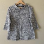 Loft Tweed Sweater Marled Mock Neck Size M Metallic Thread Blue Photo 1
