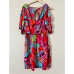 Trina Turk  Women's Tropical Mini Dress Belted Small Kimono Sleeve Resort Color Photo 3
