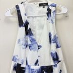 Lulus  Seeing Chic Blue Ivory Racerback Sleeveless Skater Mini Flare Dress MEDIUM Photo 5