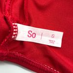 SO  Bikini Top Knotted Front Wide Strap Removable Cups Red Size S Photo 2