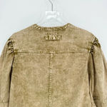 Ulla Johnson  Wesley Cotton Denim Tunic Mini Dress 0 Oasis Khaki Balloon Sleeve Photo 11