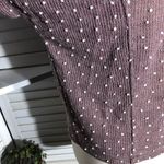 Flower & Feather Knit Top Short Sleeves Split Neckline Lightweight Rose Pink XL Photo 6