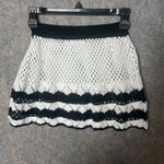 Breathsunny Woman Size‎ Small Black and White striped crochet mini skirt coverup Photo 4