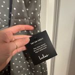 NWT Lulu’s Spot in My Heart Sage Grey Polka Dot Satin Cowl Neck Mini Dress Gray Size L Photo 6