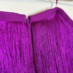 Milly NWT  Nuoir Metallic Fringe Minidress - Fuchsia Metallic Photo 3