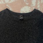 Agnes & Dora Cropped Lightweight Crewneck Pullover Sweater- Dark Gray/Black Photo 4