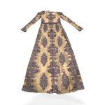 For Love & Lemons  TEMECULA MESH PURPLE NUDE MAXI LONG SLEEVE EMBROIDERED DRESS M Photo 4
