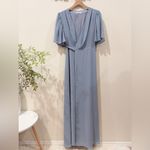 Bellevue the Label Powder Blue Short Sleeve Maxi Wrap Dress Size Small Preowned Photo 1