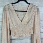 Urban Outfitters  Floral Long Sleeve Crop Top Size Small Photo 2