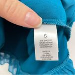 LOGO By Lori Goldstein Logo Lori Goldstein Teal Blue Lace Trim Long Sleeve Top Womens S Scoop Neck Photo 6