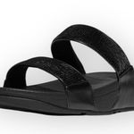 FitFlop 𖦹 Lulu ShimmerLux Adjustable Double Strap Slide Sandals 𖦹 All Black 𖦹 8M Photo 13